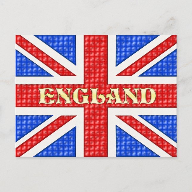 Postal Una bandera de Union Jack con textura con Inglater (Anverso)