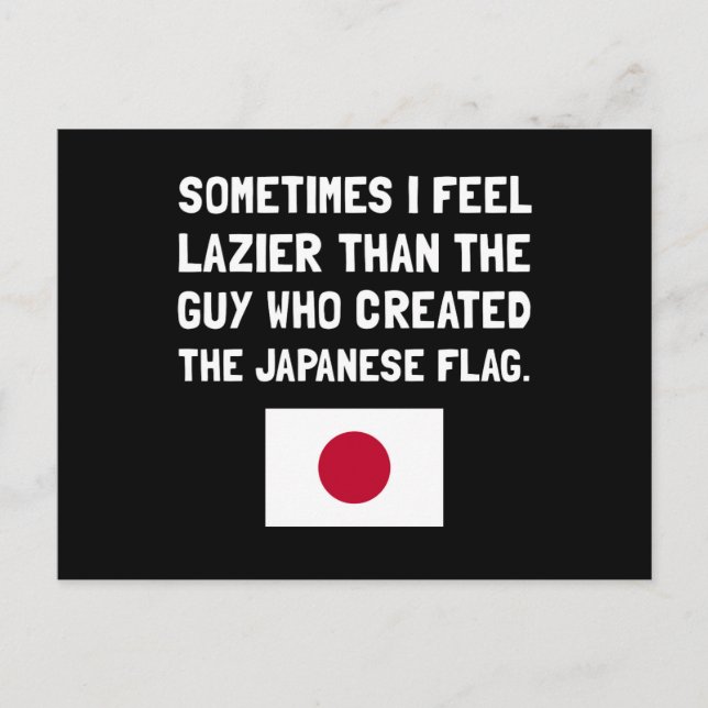 Postal Una bandera japonesa más perezosa (Anverso)