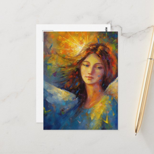 Postal Una bella dama de ángel (Anverso/Reverso In Situ)