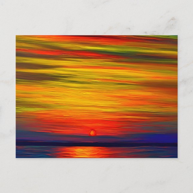 Postal Una bella puesta de sol abstracta sobre el océano (Anverso)