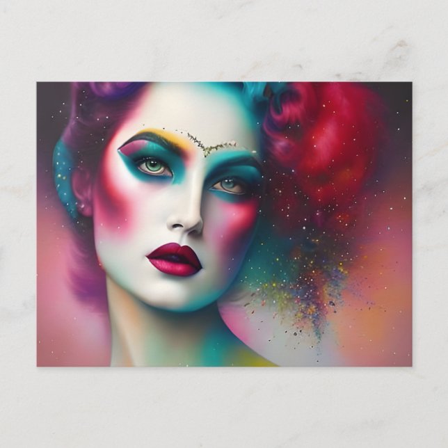 Postal Una bella reina (Anverso)