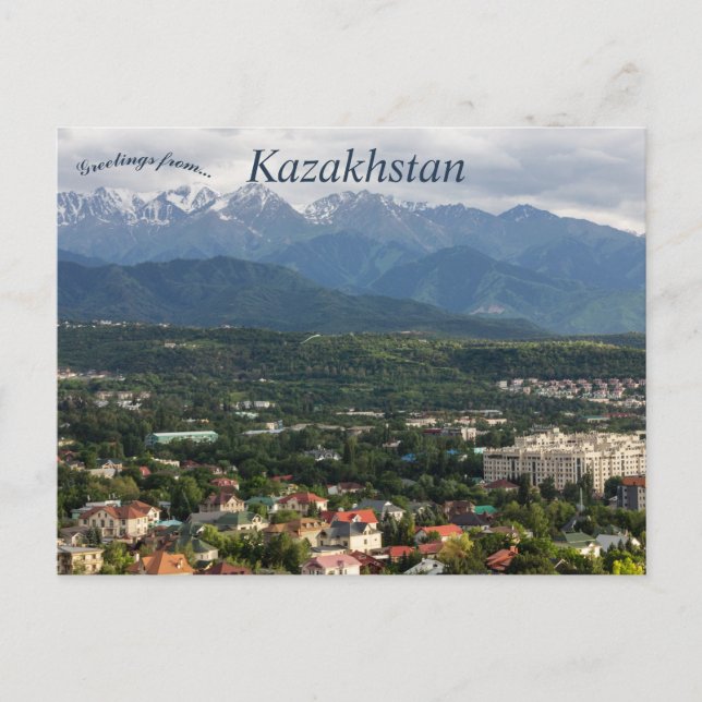 Postal Una bella vista de Almaty Kazajistán (Anverso)
