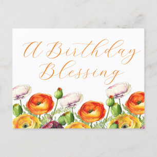 Postal Una bendición floral de cumpleaños