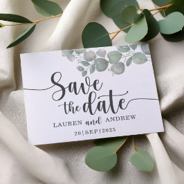 Postal Una boda verde de eucalipto sagaz salva la fecha