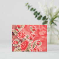 una bufanda roja con flores sobre ella