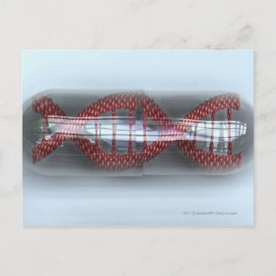 Postal Una cadena de ADN en una cápsula