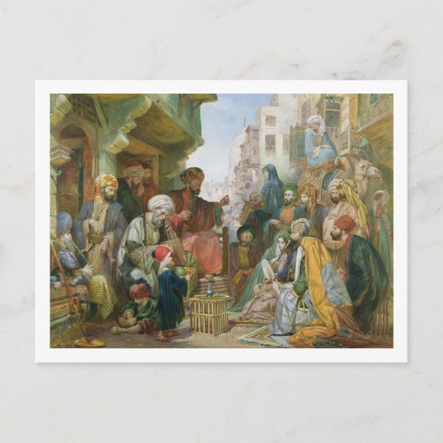 Postal Una calle en El Cairo (con papel) (Anverso)