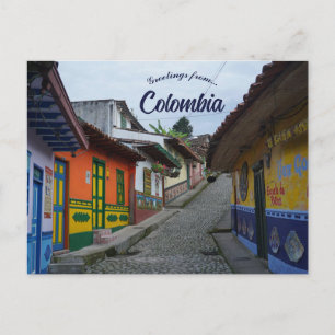 Postal Una calle en Guatape Colombia