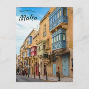 Postal Una calle en La Valletta Malta