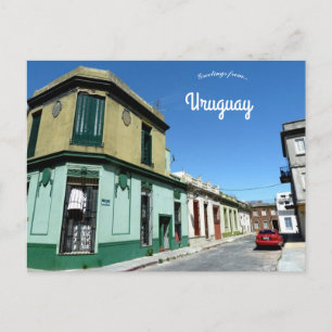 Postal Una calle en Montevideo Uruguay