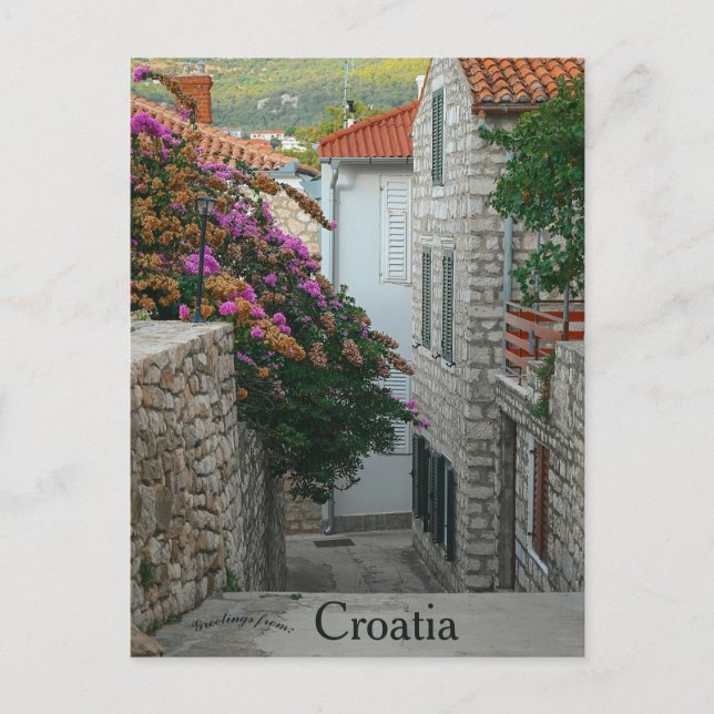 Postal Una calle en Rab Croacia (Anverso)