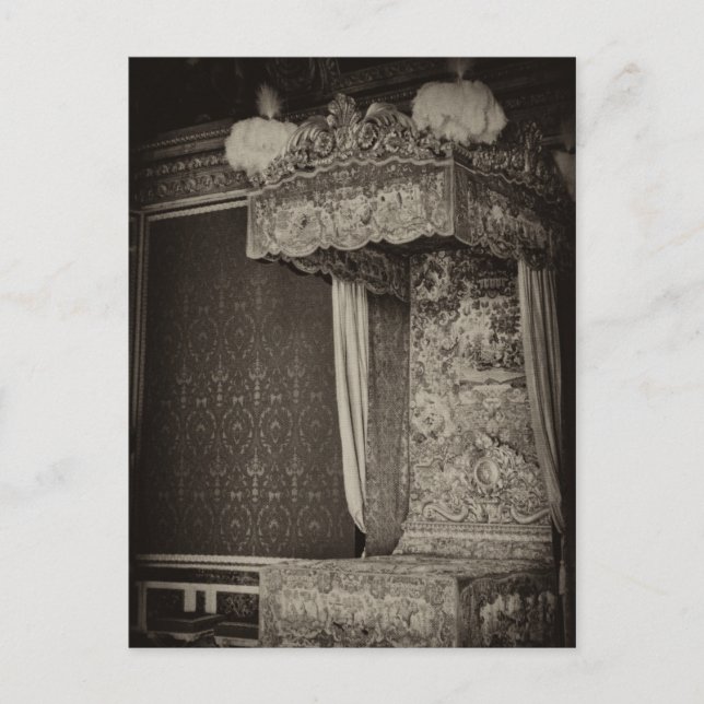 Postal Una cámara de noche real, Château Versailles (Anverso)