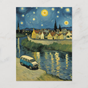 Postal Una Camioneta Hacia El Río Van Gogh Parodia