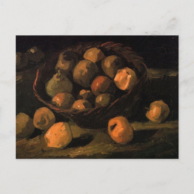 Postal Una canasta de manzanas por Vincent van Gogh (Anverso)