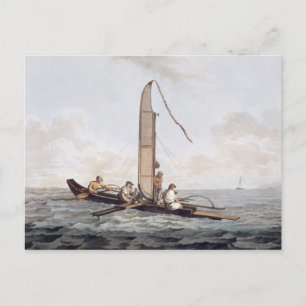 Postal Una canoa de vela de Otaheita