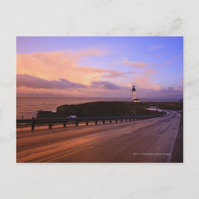 Postal Una Carretera Y Un Faro A Lo Largo De La Costa Al  (Anverso)