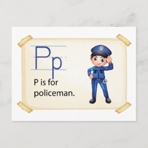 Postal Una carta P para el policía