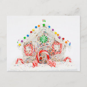 Postal Una casa de jengibre casera