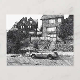 Postal Una casa de madera en las colinas de Berkeley