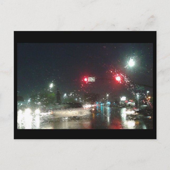 Postal Una casa en bicicleta lluviosa (Anverso)