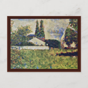 Postal Una Casa Entre Árboles De Seurat Georges