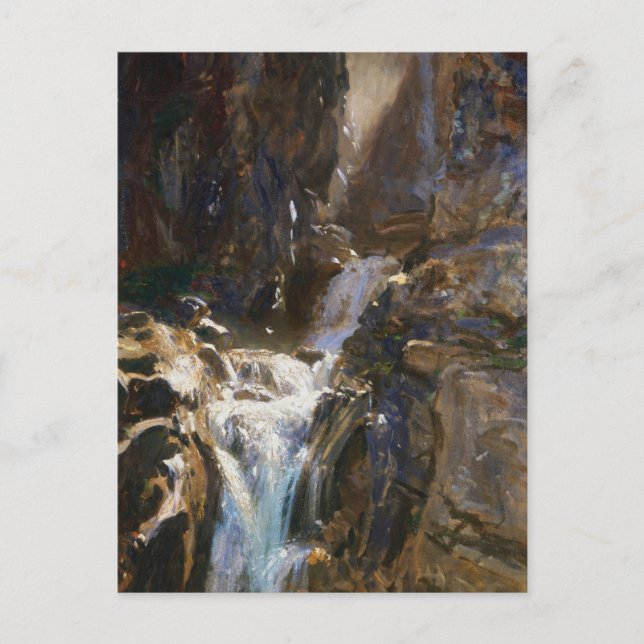 Postal Una cascada de John Singer Sargent (Anverso)