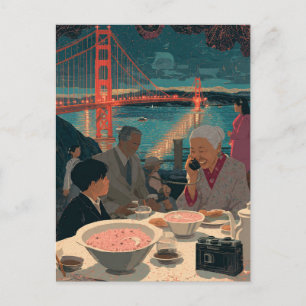 Postal Una cena escénica en el puente