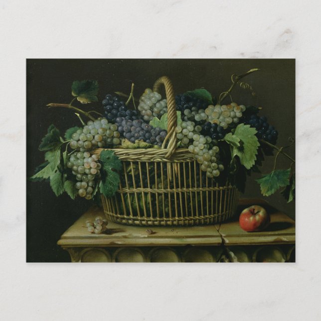 Postal Una cesta de uvas (Anverso)