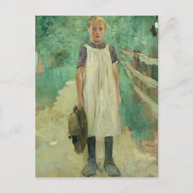 Postal Una chica granjera, 1895 (Anverso)