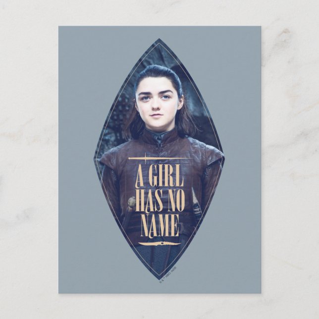 Postal "Una chica no tiene nombre" Arya Stark Gráfico (Anverso)