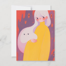 Postal Una Chica y su fantasma