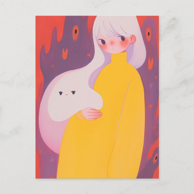 Postal Una Chica y su fantasma (Anverso)