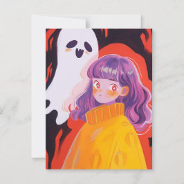 Postal Una chica y un fantasma