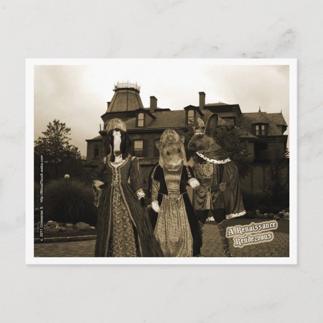Postal Una cita renacentista (Anverso)