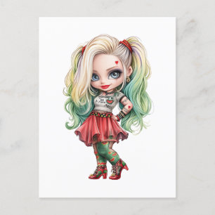 Postal Una Colección de Diseños de Halloween de una Chica