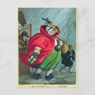 Postal Una comadrona yendo a un trabajo de parto, 1811