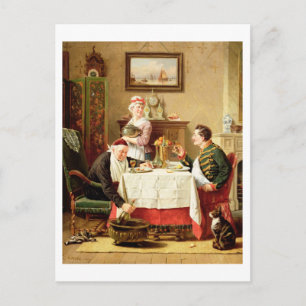 Postal Una Comida Satisfactoria, 1883 (aceite sobre lienz