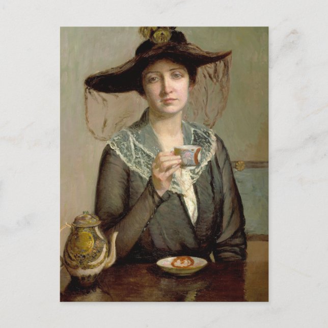 Postal Una copa de té | Lilla Cabot Perry (Anverso)