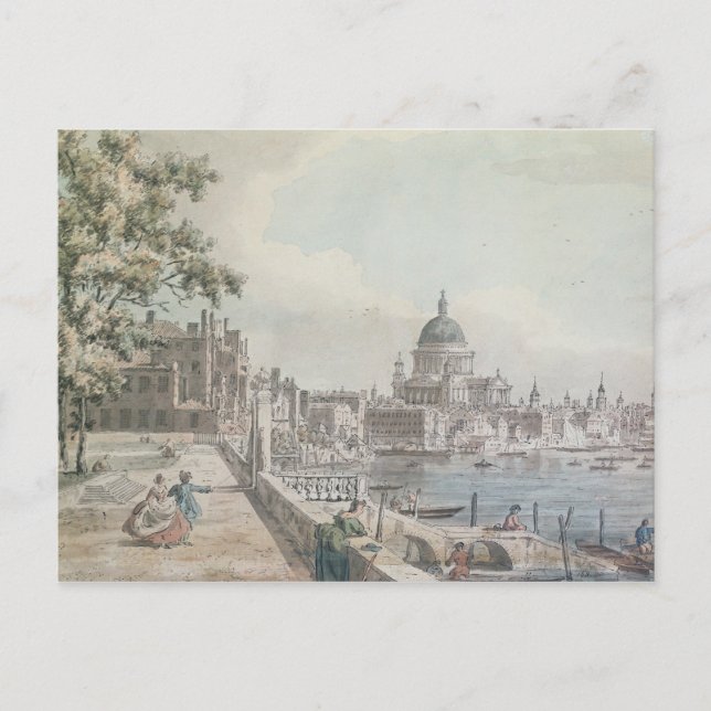 Postal Una copia de una parte de un dibujo de Canaletto,  (Anverso)