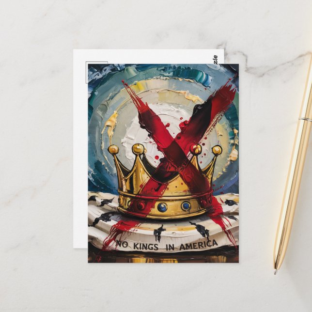 Postal Una corona tachada y ningún rey en Estados Unidos (Anverso/Reverso In Situ)