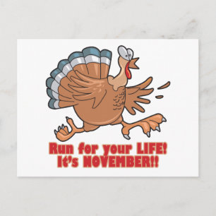 Postal una corrida por un turquía divertido