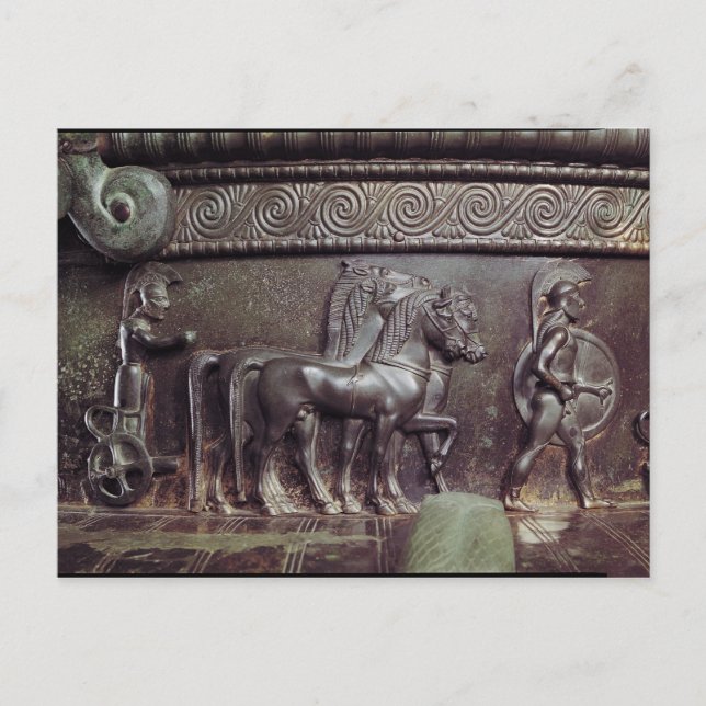 Postal Una cuadriga y una hoplita (Anverso)