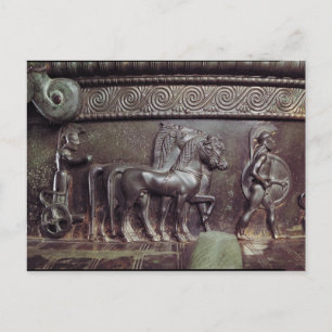 Postal Una cuadriga y una hoplita