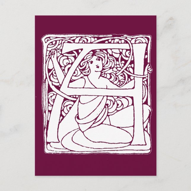 Postal Una dama de una carta (Anverso)