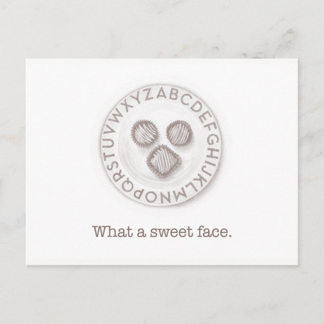 Postal Una dulce cara de trufa (Anverso)