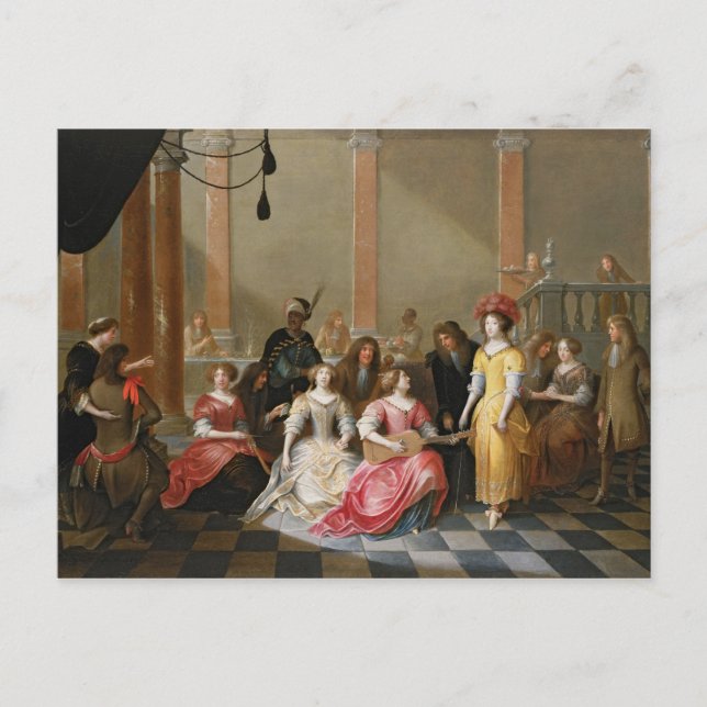 Postal Una elegante compañía musical antes de un banquete (Anverso)