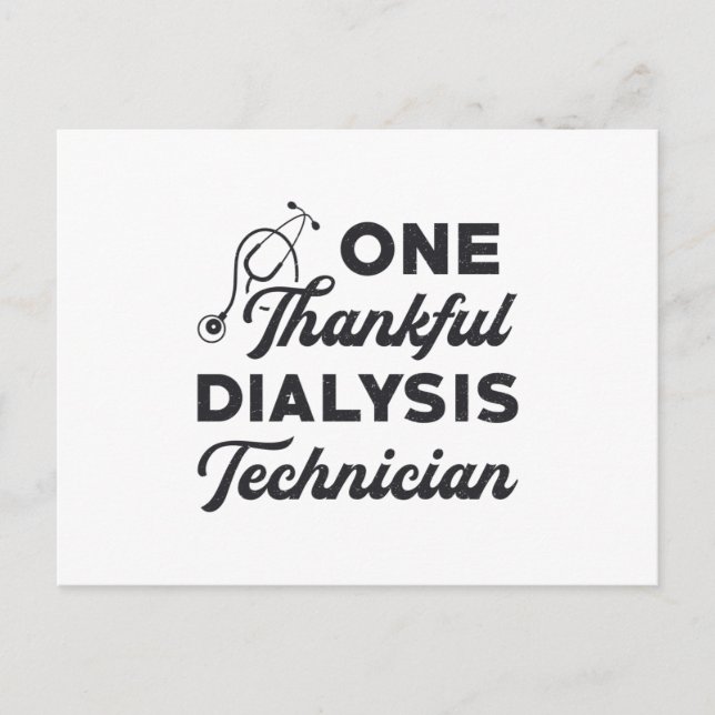 Postal Una enfermera técnica de diálisis de agradecimient (Anverso)