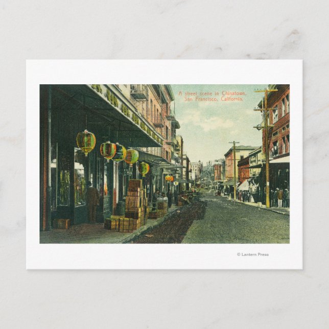 Postal Una escena callejera de Chinatown (Anverso)