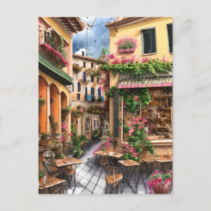 Postal Una escena callejera italiana Serie de diseño de e