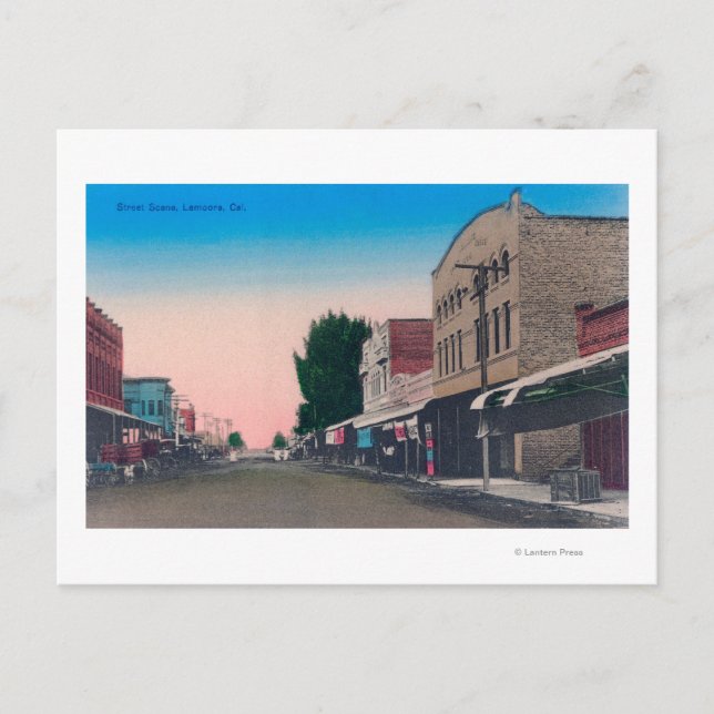 Postal Una escena callejeraLemoore, CA (Anverso)
